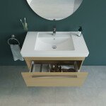 حوض لوحدة موبيليا إيكاروس 045475 بالفايظ بفتحة للخلاط مقاس 75 × 49 سم من ساني بيور