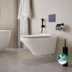 مرحاض معلق ديورافيت ديوراستايل ريمليس 2542490075 ابيض بالسيديلي ذاتي الغلق والشطاف الداخلي ومجموعة التثبيت